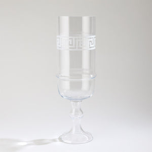 Global Views Etched Greek Key Vase Hurricane Clearance