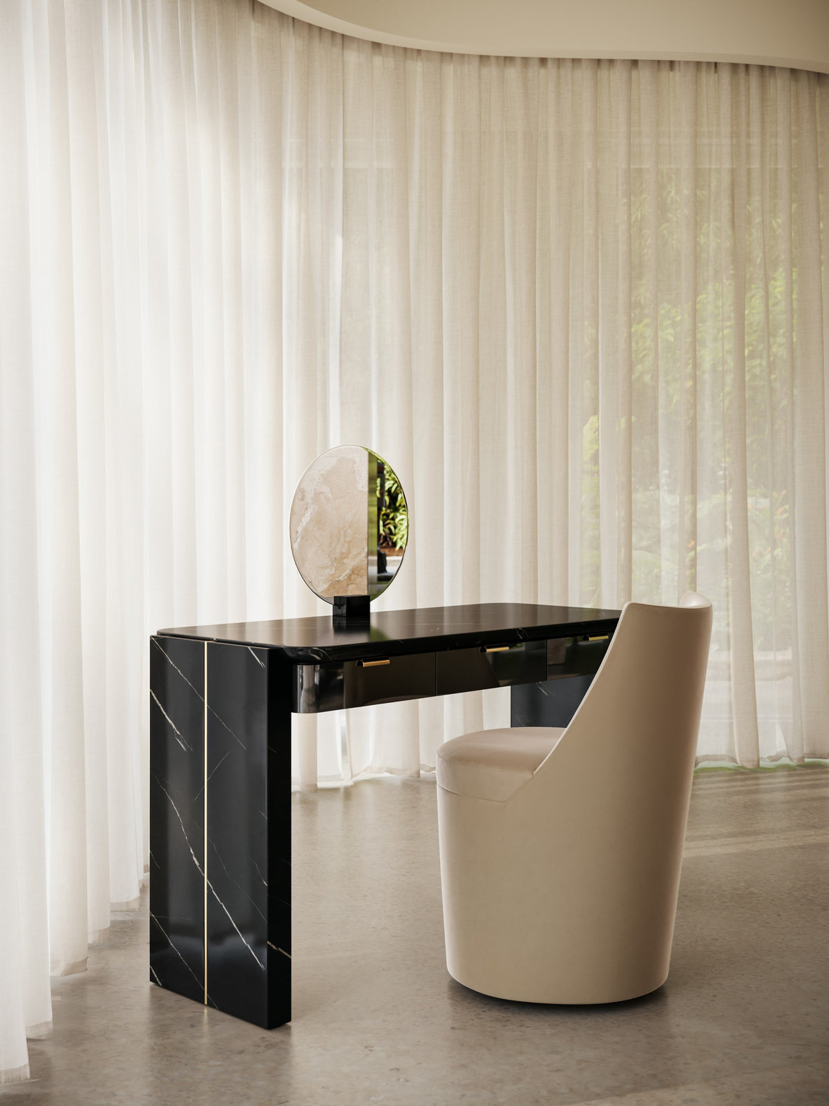 Caracole Classic Barrel Roll Dining Side Chair