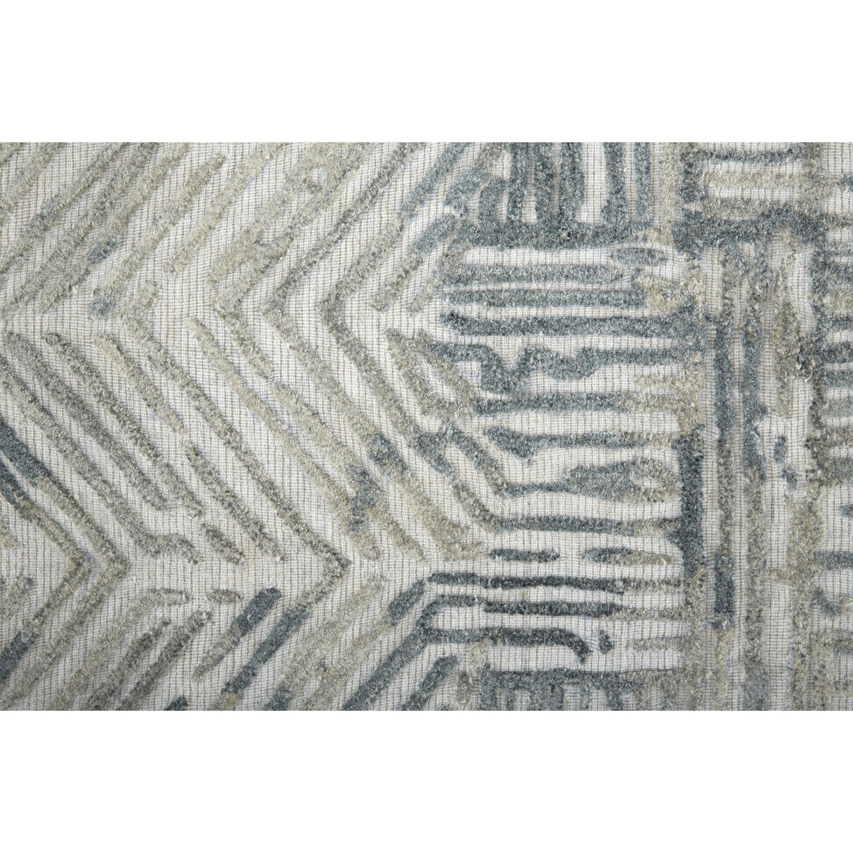 Feizy Elias 6891F Modern Abstract in Green/Blue/Ivory