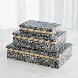 Global Views Black White Terrazzo Box