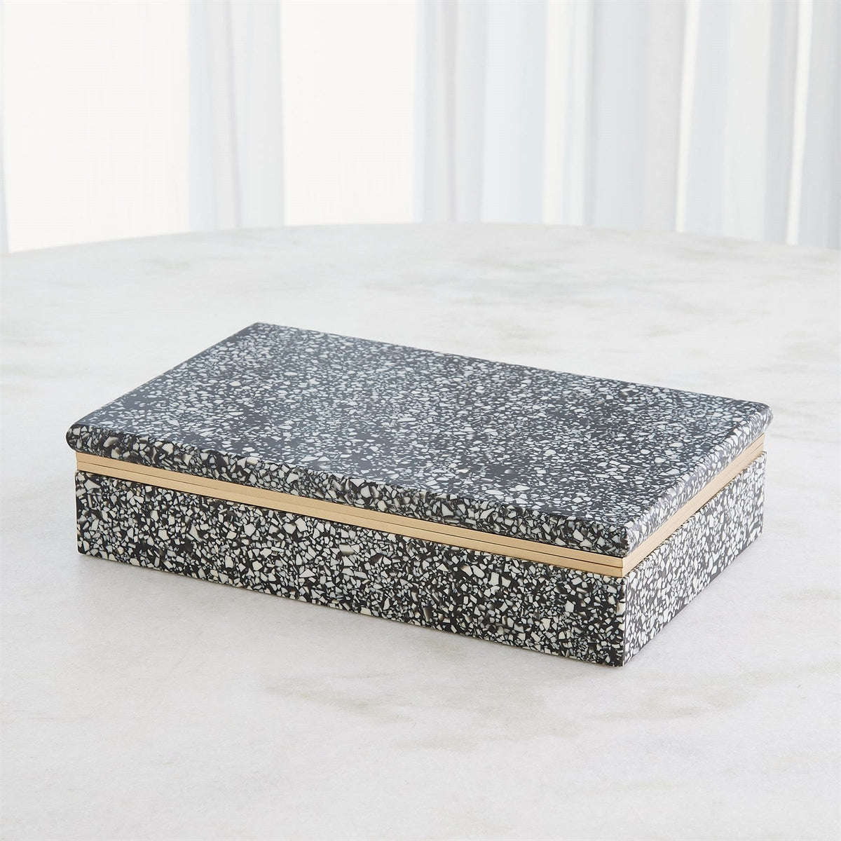 Global Views Black White Terrazzo Box