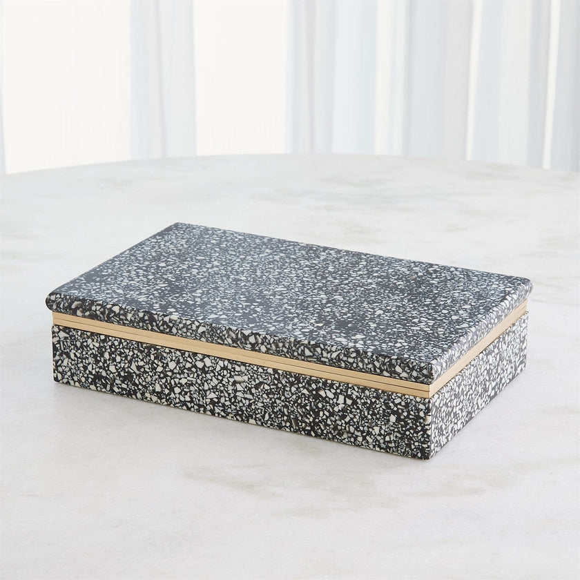 Global Views Black White Terrazzo Box