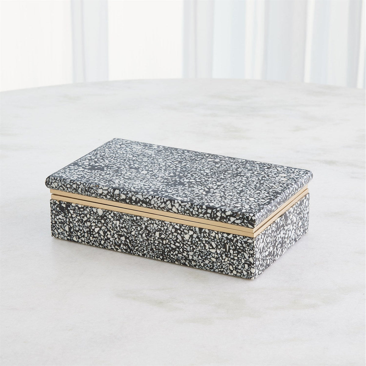 Global Views Black White Terrazzo Box