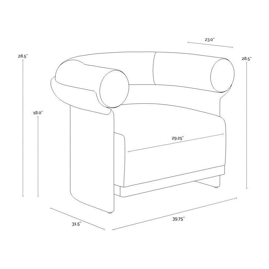 Sunpan Asos Lounge Chair - Louis Cream