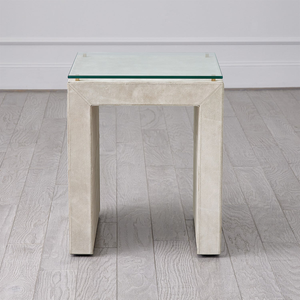 Global Views Posh Parchment Suede Side Table