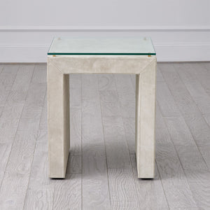 Global Views Posh Parchment Suede Side Table