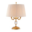 Maitland Smith Aged Brass Table Lamp W/ Crystal Insert