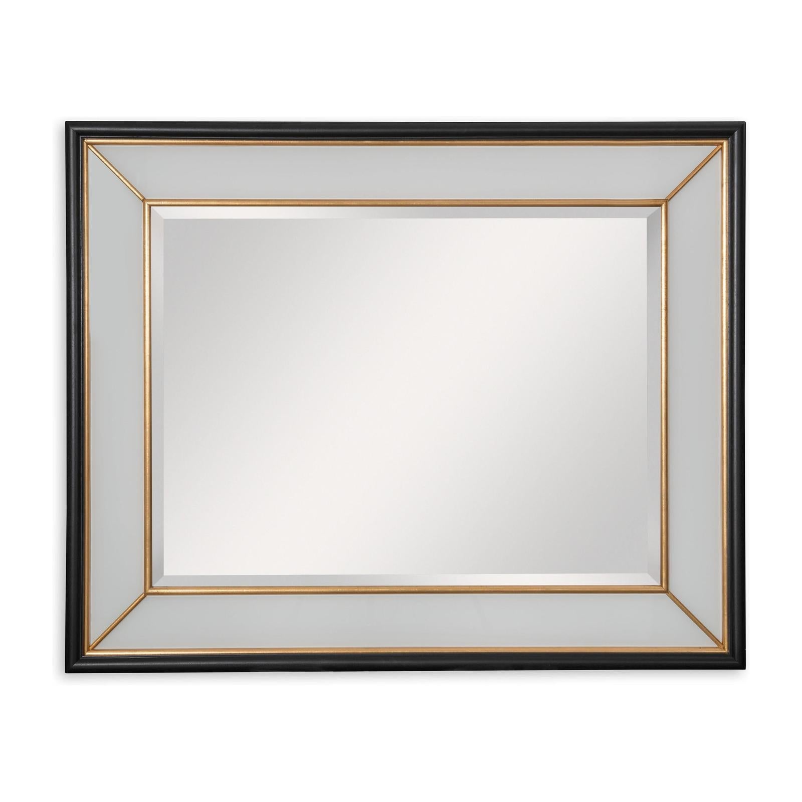 Maitland Smith Painted Glass Mirror With Gold Details
