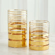 Global Views Shimmering Gold Striped Vase Hurricane Clearance