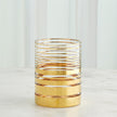 Global Views Shimmering Gold Striped Vase Hurricane Clearance