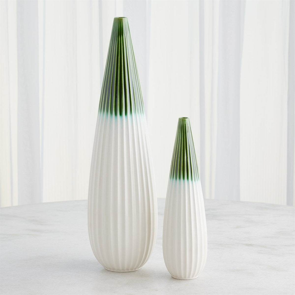 Global Views Emerald Furrow Taper Vase