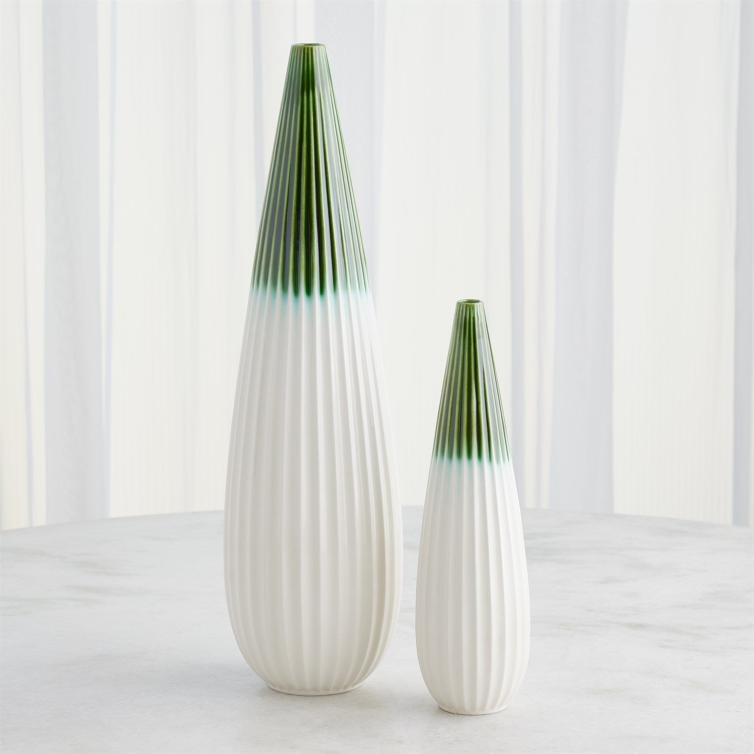 Global Views Emerald Furrow Taper Vase