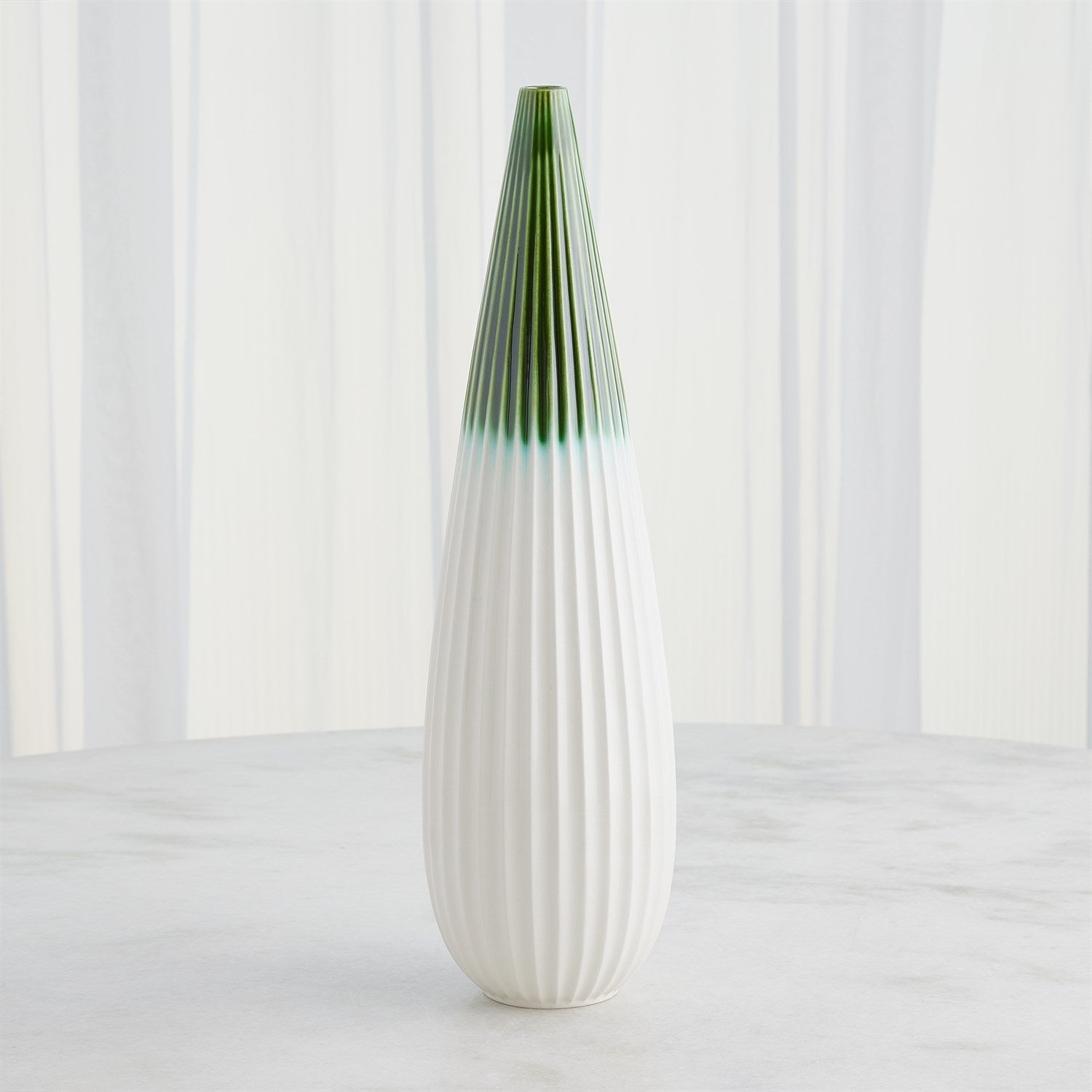Global Views Emerald Furrow Taper Vase