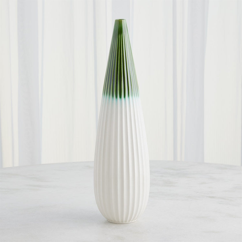 Global Views Emerald Furrow Taper Vase