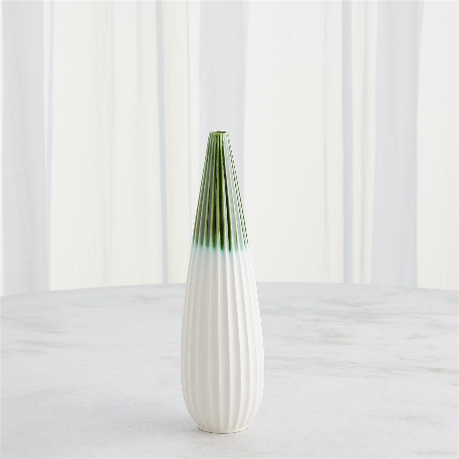 Global Views Emerald Furrow Taper Vase