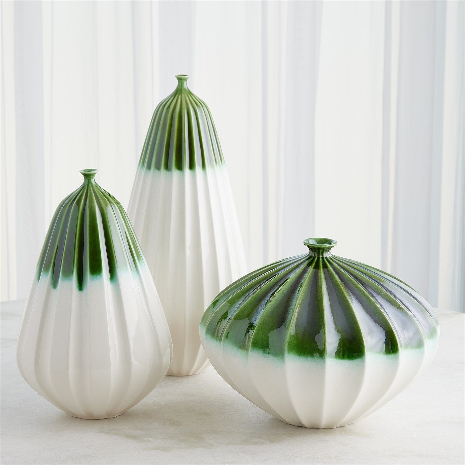 Global Views Emerald Furrow Vase