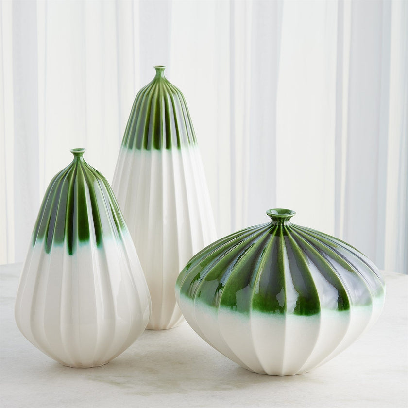 Global Views Emerald Furrow Vase
