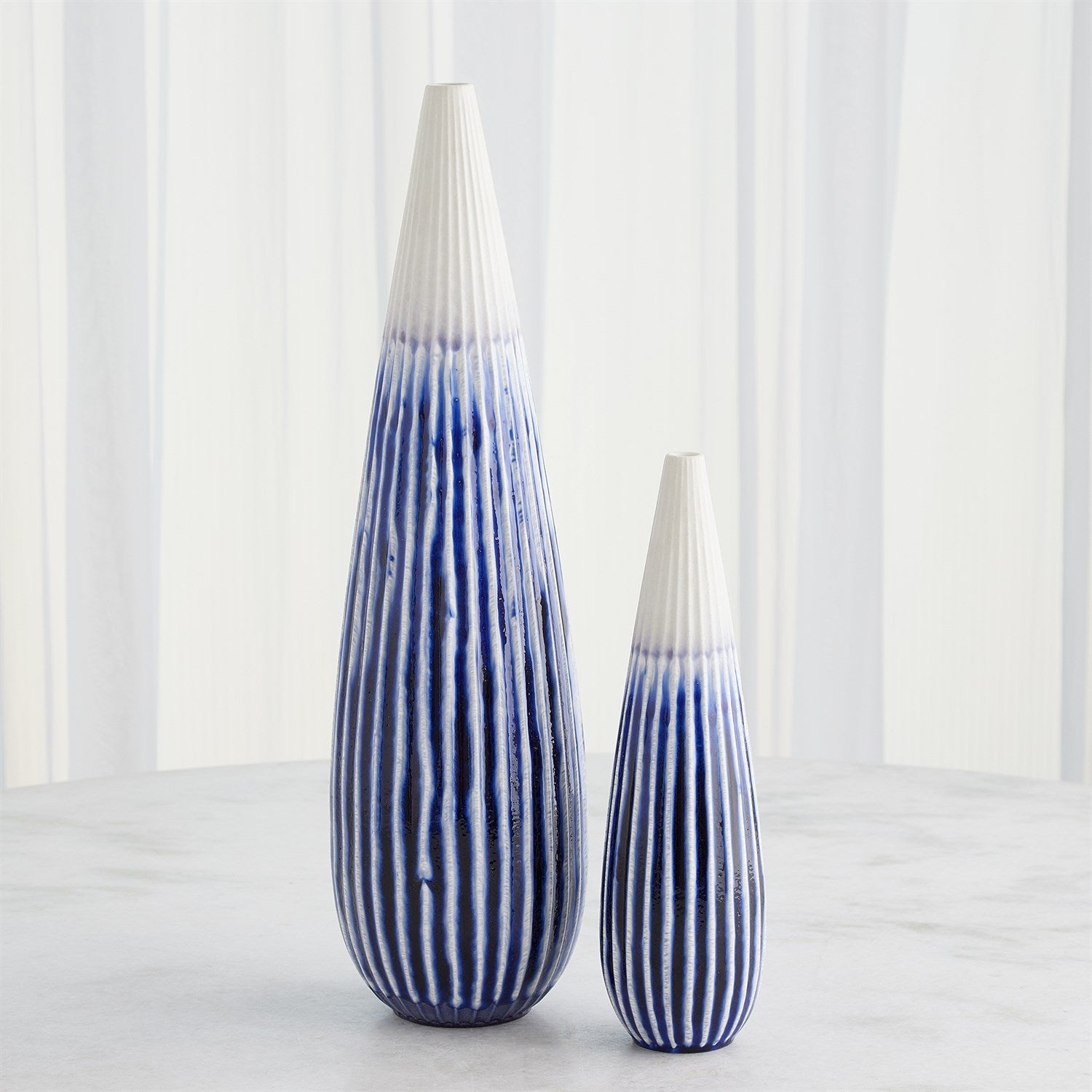Global Views Furrow Cobalt Taper Vase