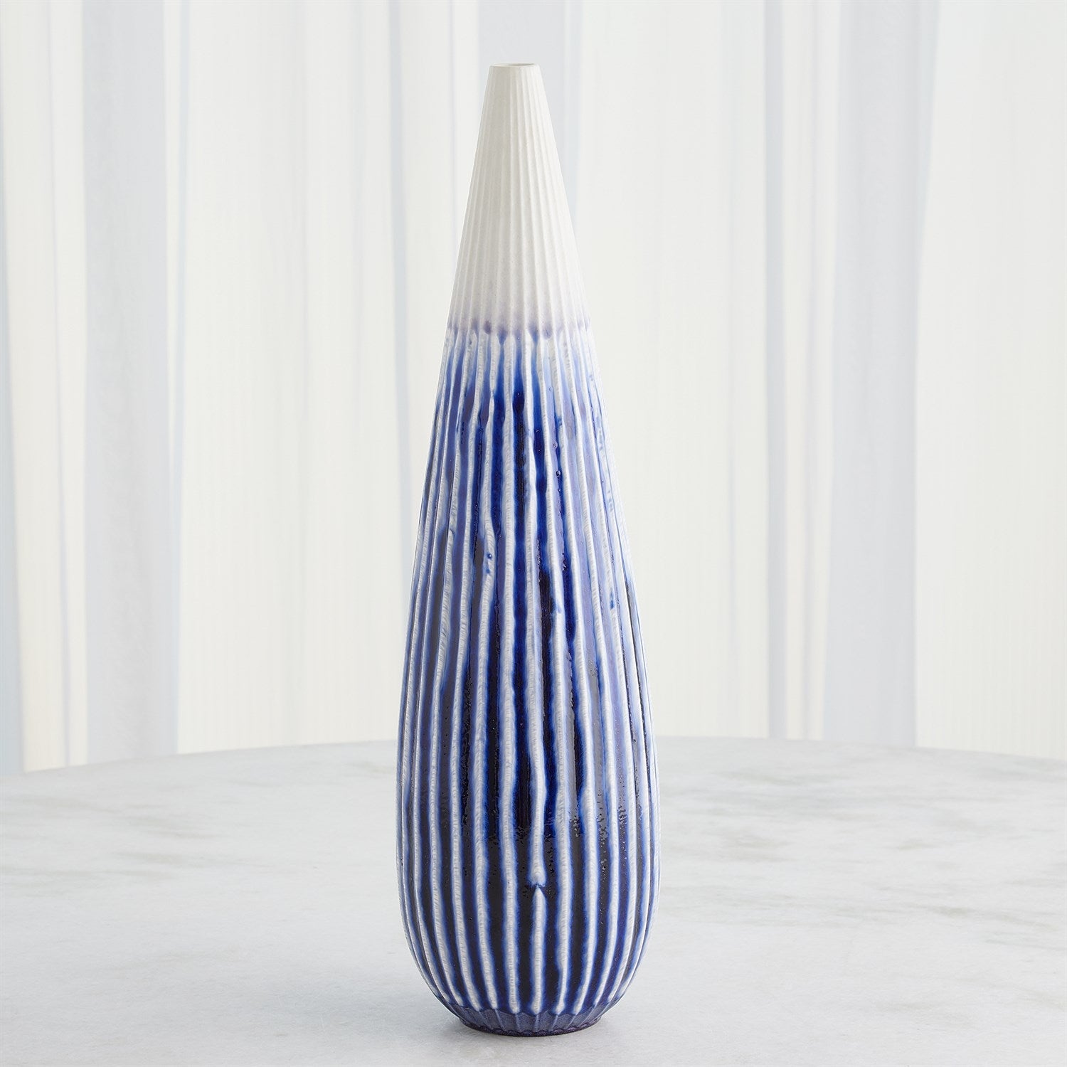 Global Views Furrow Cobalt Taper Vase