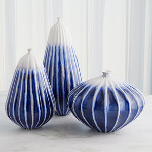 Global Views Cobalt Furrow Vase