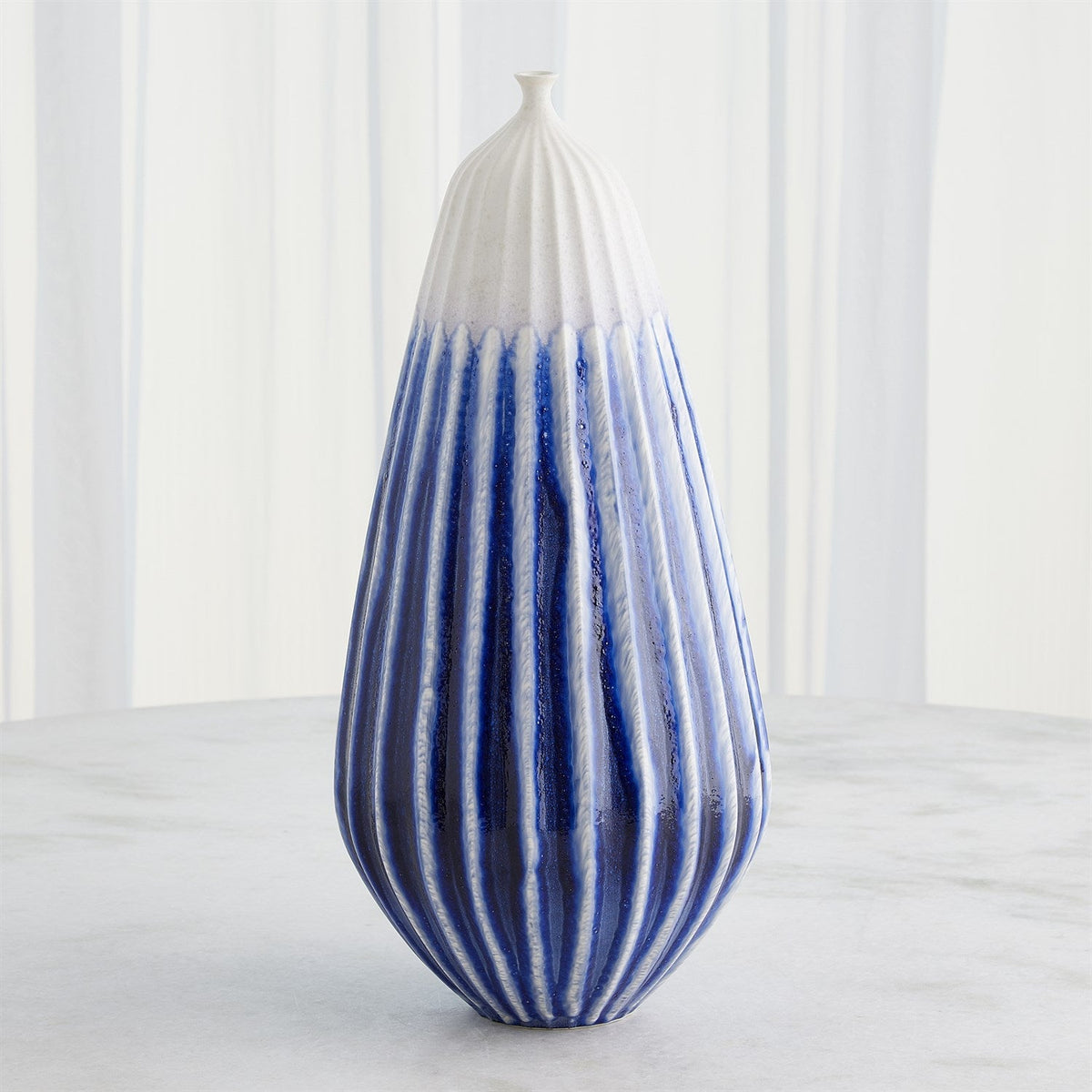 Global Views Cobalt Furrow Vase