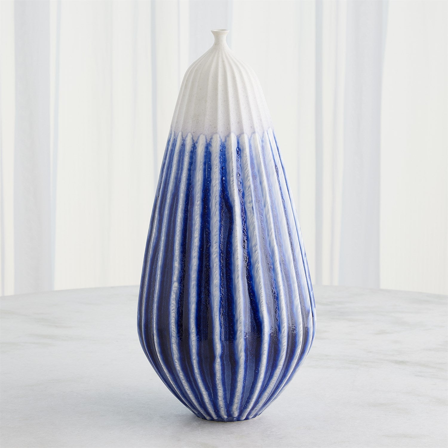 Global Views Cobalt Furrow Vase