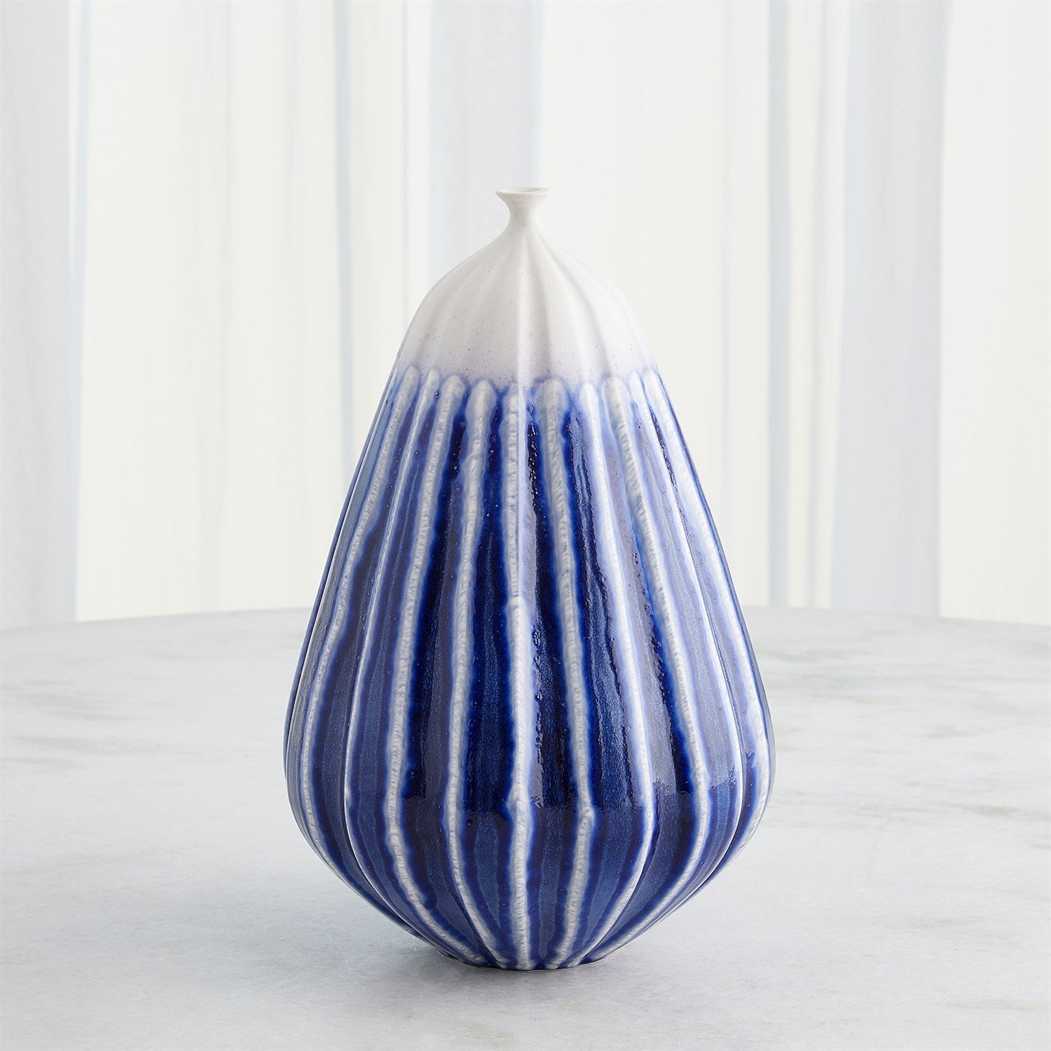 Global Views Cobalt Furrow Vase