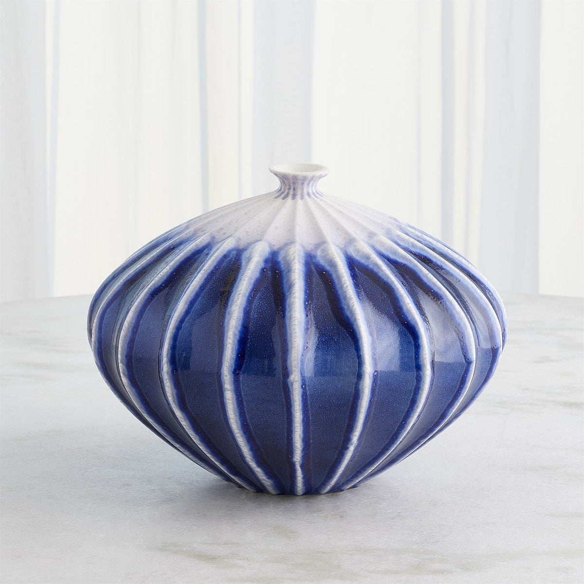 Global Views Cobalt Furrow Vase