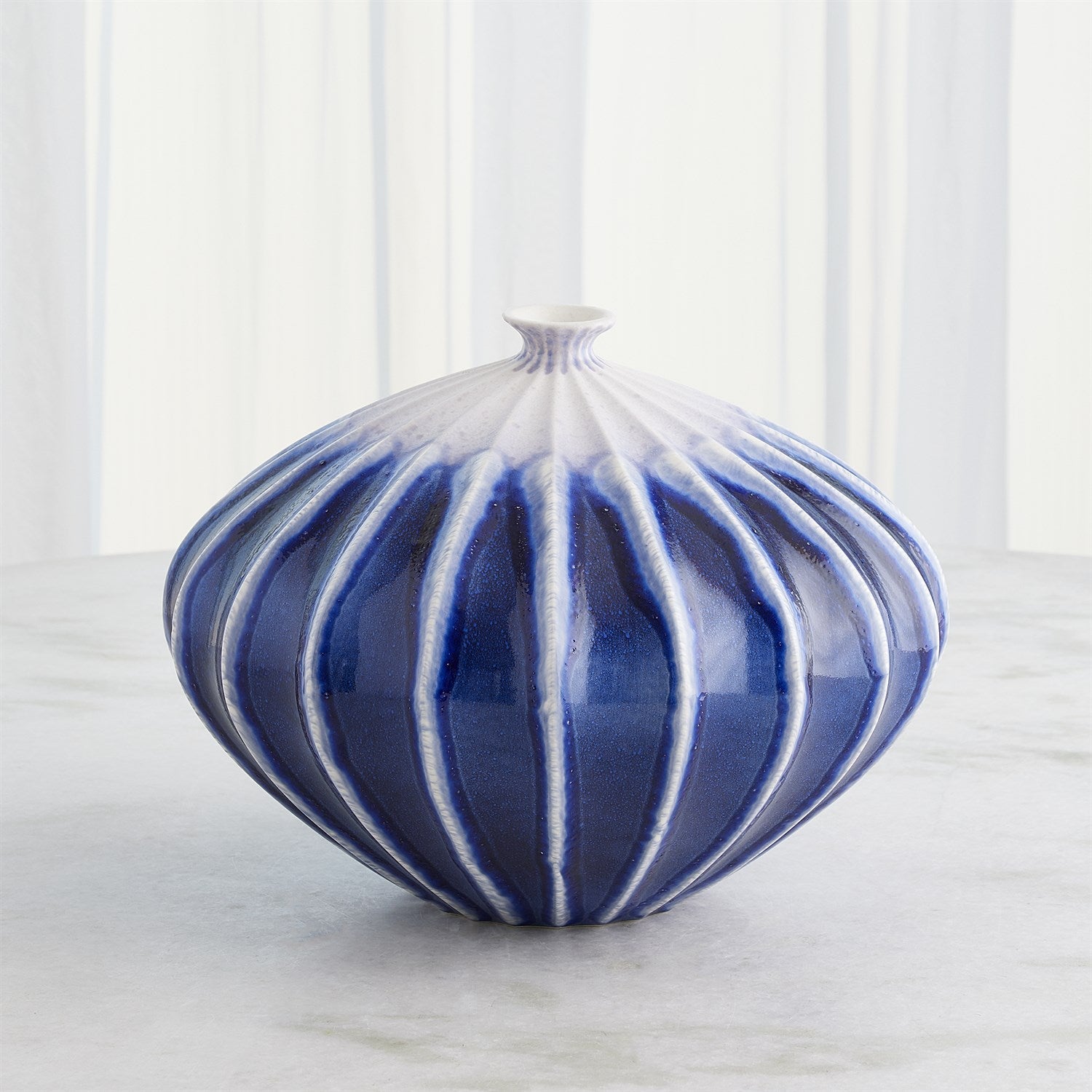 Global Views Cobalt Furrow Vase