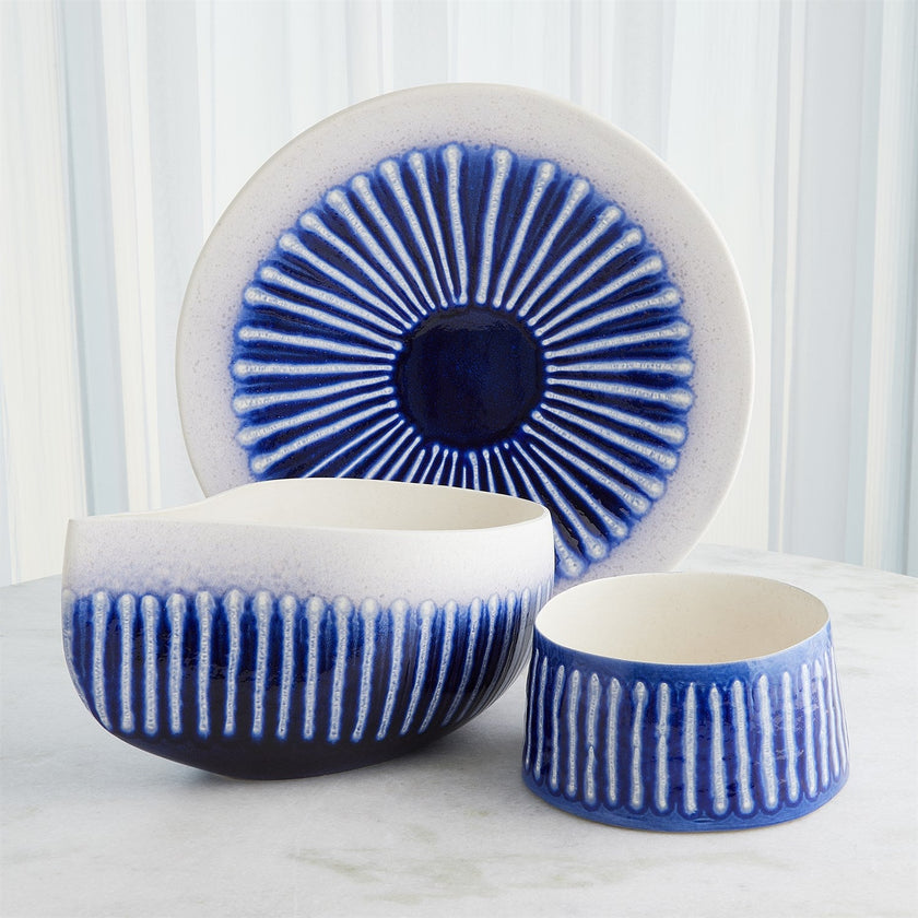Global Views Cobalt Striped Charger