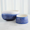 Global Views Cobalt Striped Organic Pot