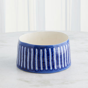 Global Views Cobalt Striped Organic Pot