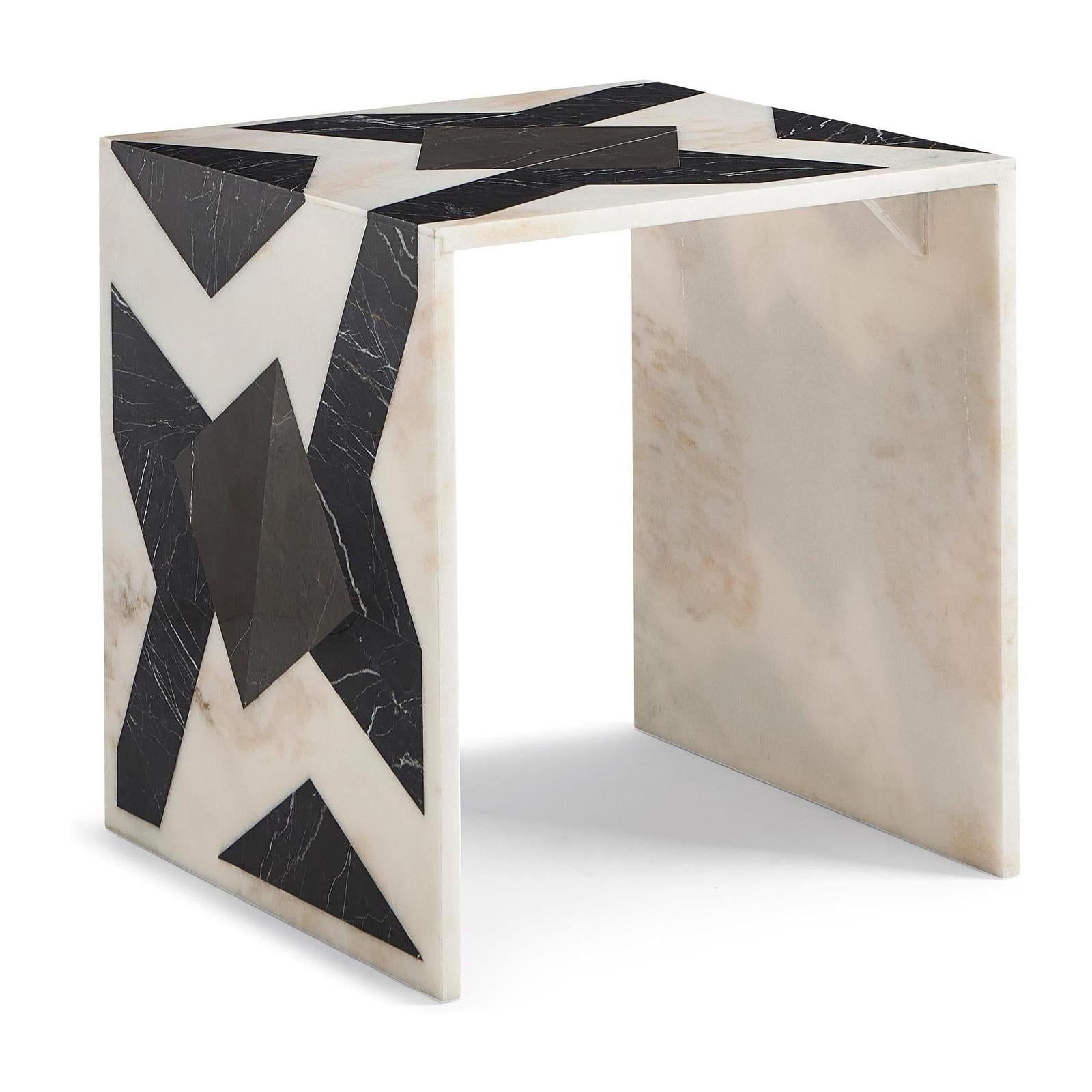 Maitland Smith Marble Inlay Side Table