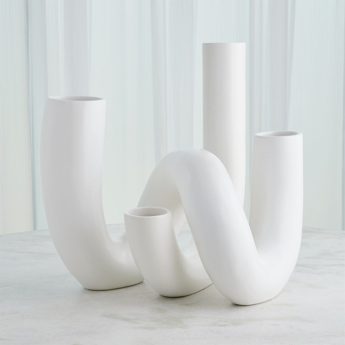 Global Views Matte White Cellentani Vase Set