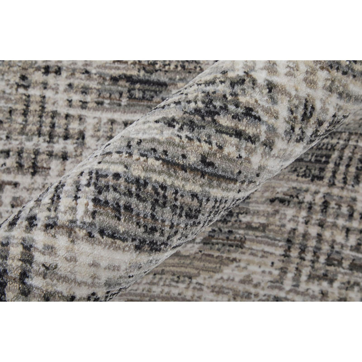 Feizy Sonora 39NYF Modern Abstract Rug in Gray/Ivory