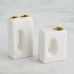 Global Views Matte White Gold Rim Oh Yes Vase Clearance