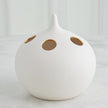 Global Views Matte White Gold Rim Oh No Vase Clearance