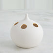 Global Views Matte White Gold Rim Oh No Vase Clearance