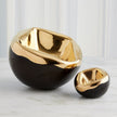 Global Views Gold Crackle Squished Bowl
