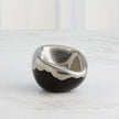 Global Views Platinum Crackle Squished Bowl