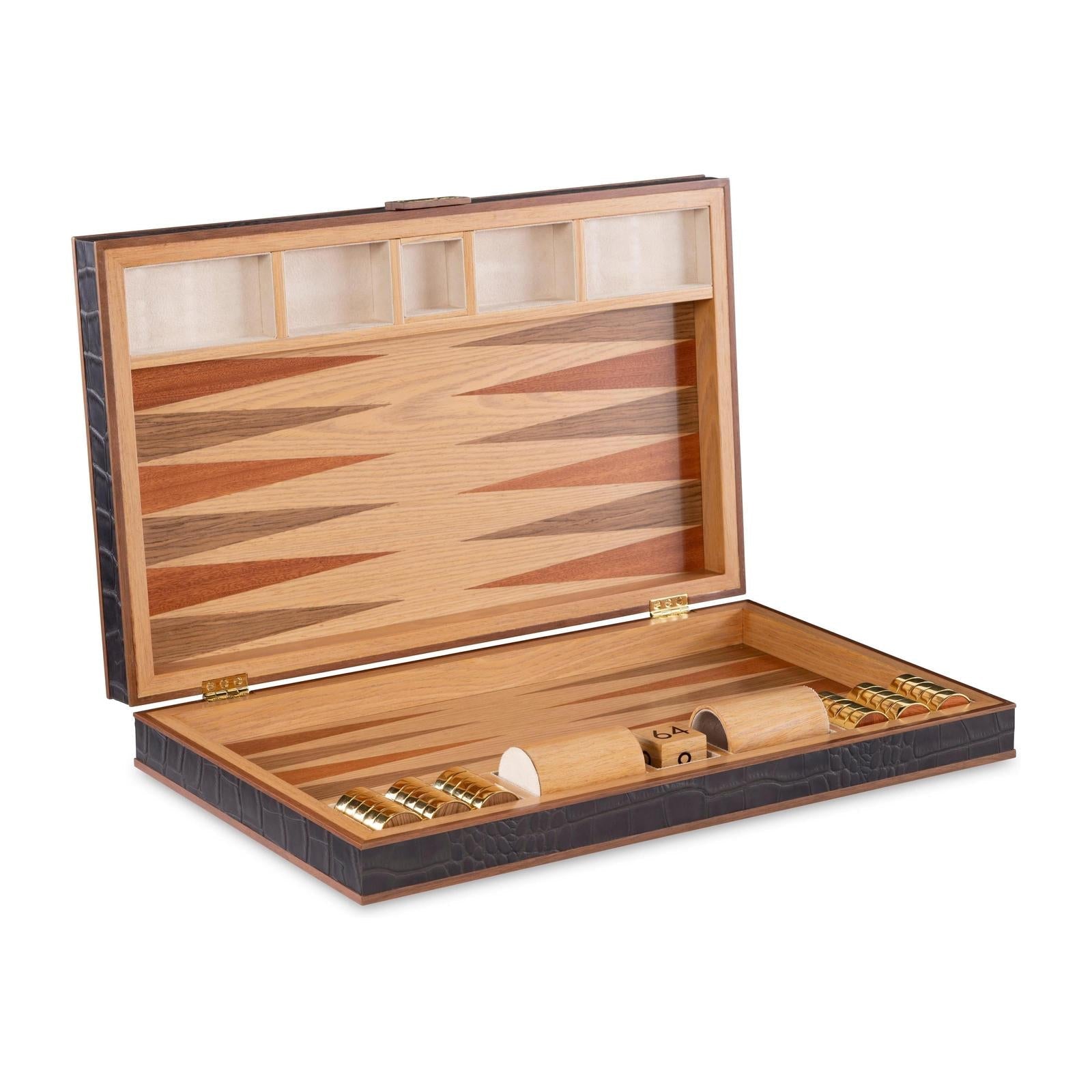 Maitland Smith Brown Leather Game Board