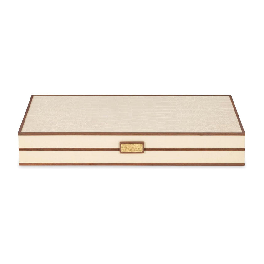 Maitland Smith Cream Leather Game Board