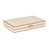 Maitland Smith Cream Leather Game Board