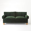 Global Views Green Velvet Square Arm Sofa Clearance