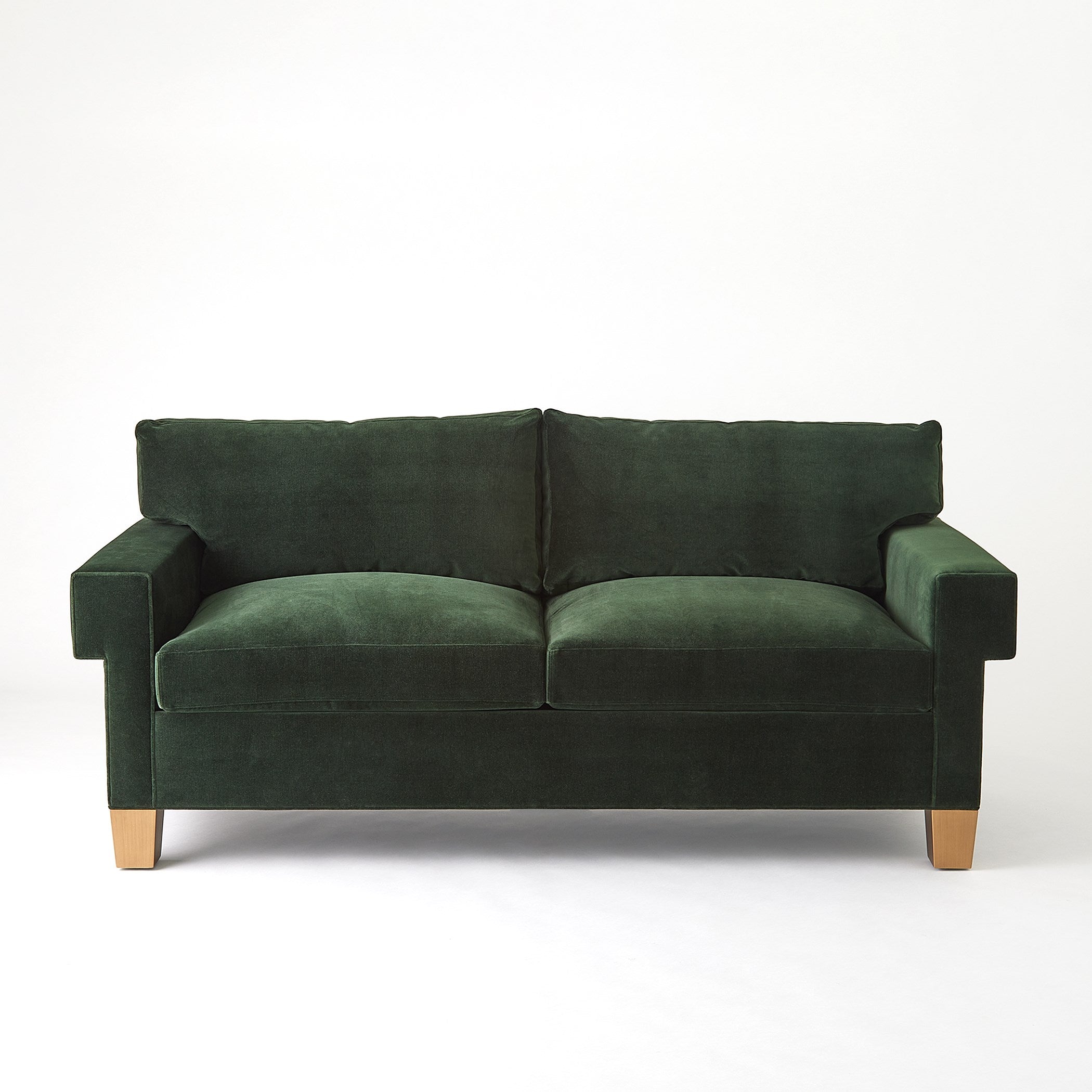 Global Views Green Velvet Square Arm Sofa Clearance