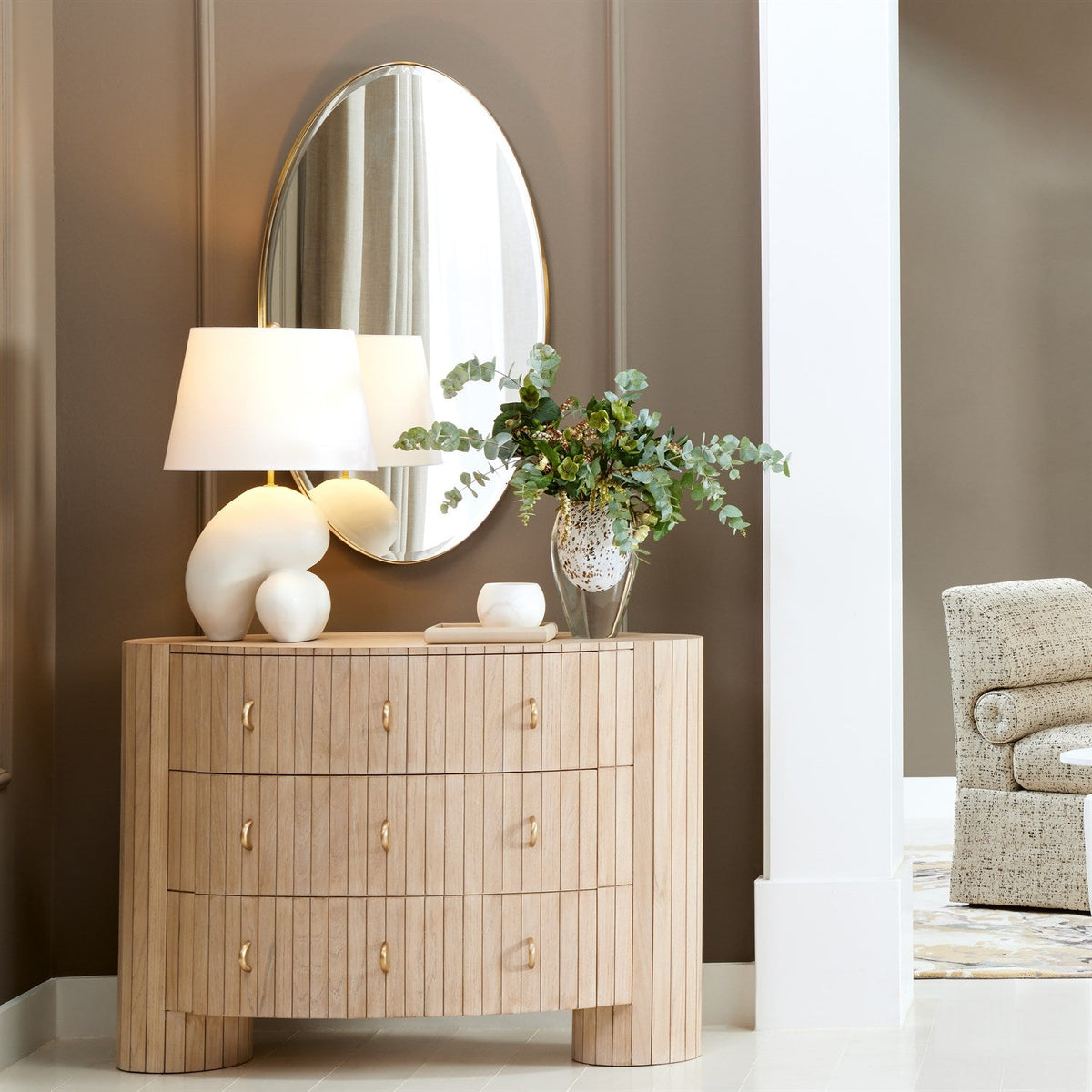 Global Views Luna Natural Oak Chest