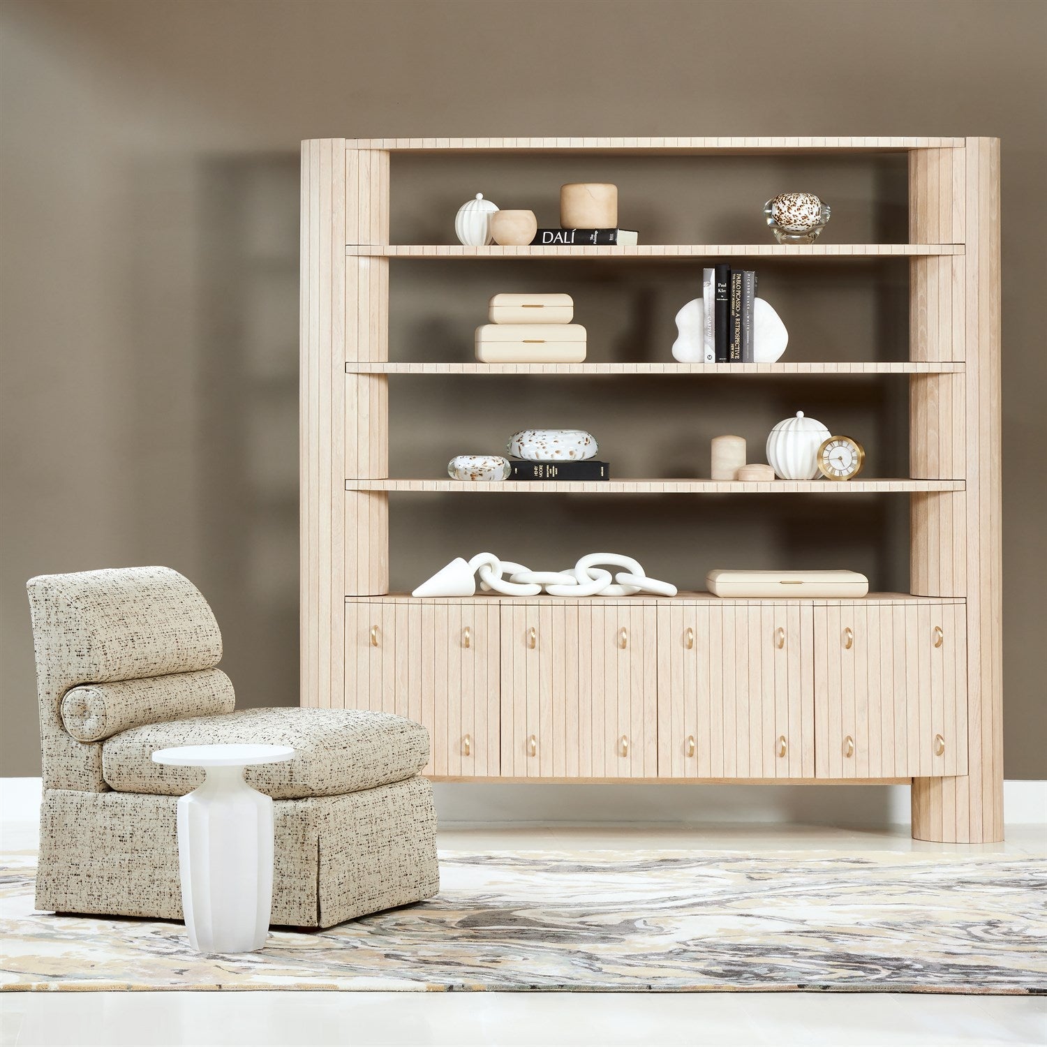 Global Views Luna Natural Oak Bookshelf