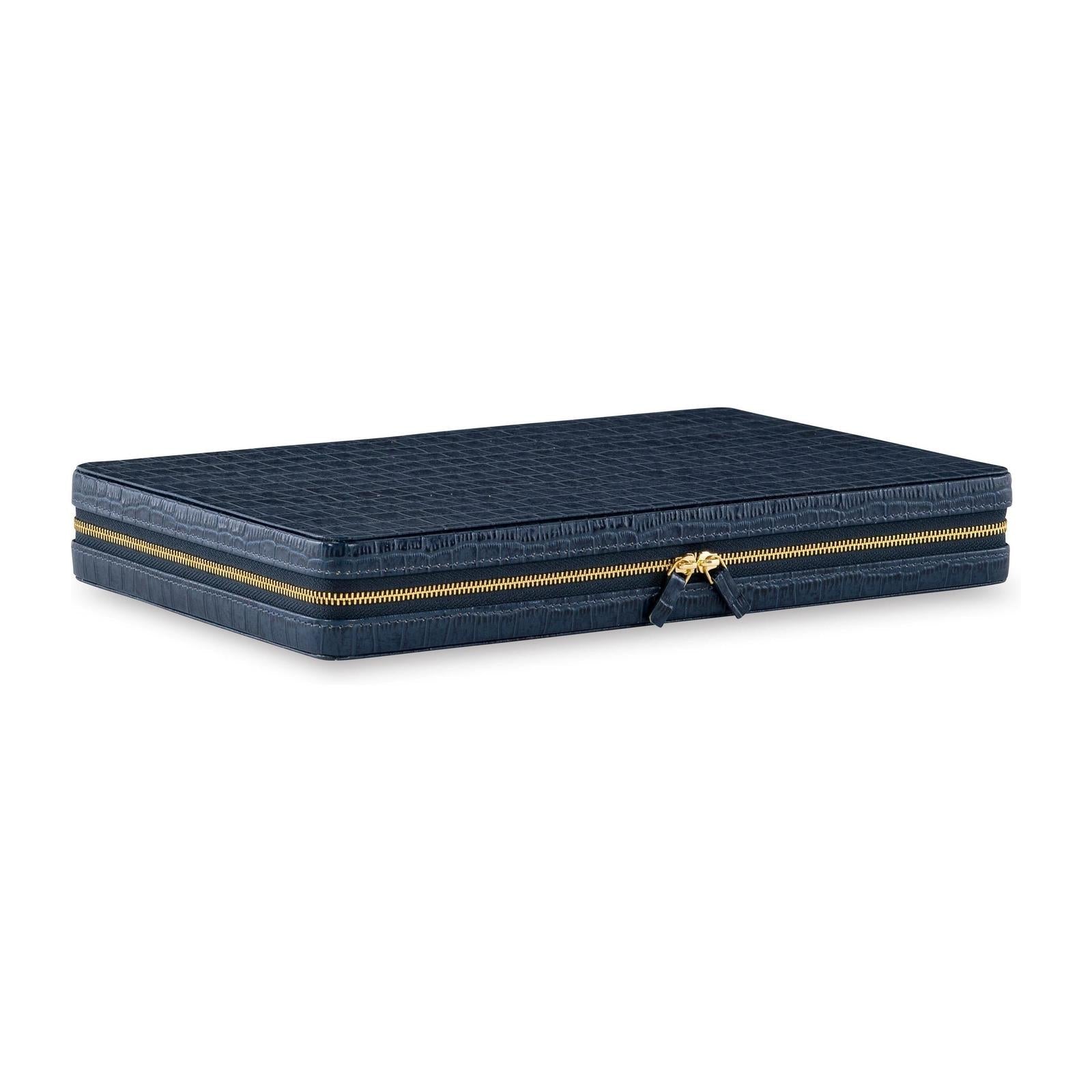 Maitland Smith Travel Backgammon Board Blue