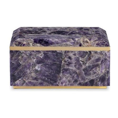 Maitland Smith Large Amethyst Box With Brass