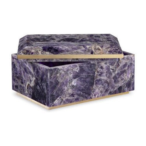 Maitland Smith Large Amethyst Box With Brass